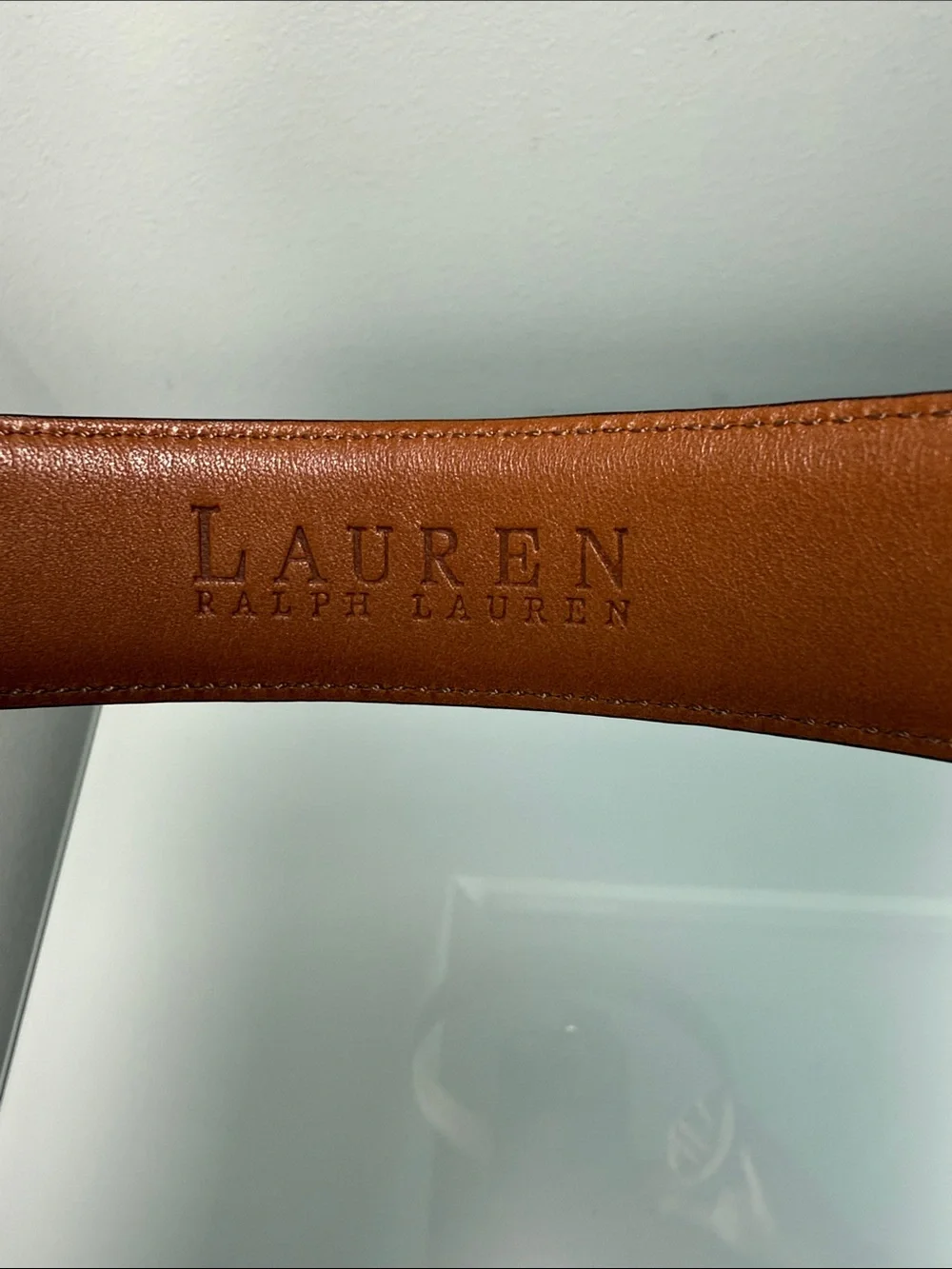 Lauren Ralph Lauren Women’s Brown Croc Embossed Italian Leather Belt Size Small